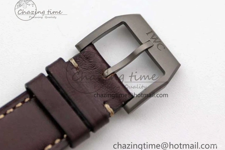 MIROTIME 0312 Mark XVIII IW327006 Titanium M+F 1:1 Best Edition Black Dial on Brown Leather Strap A Efficient 7052